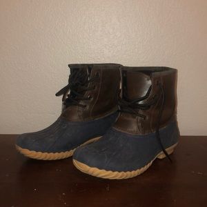 Target brown and blue boots